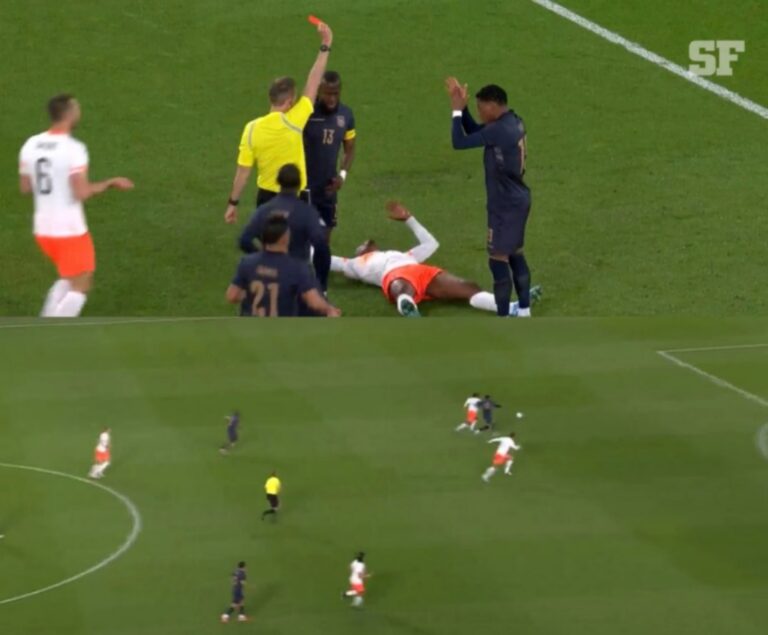 (VIDEO) POR UNA FALTA DE GONZALO PLATA: Denzel Dumfries salió expulsado por roja directa