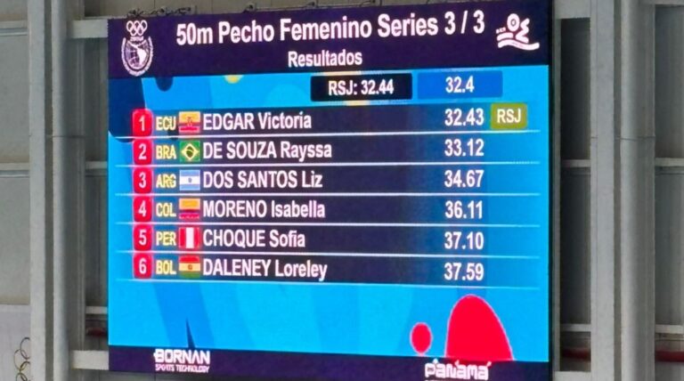 La ecuatoriana Victoria Edgar logra romper récord sudamericano en natación