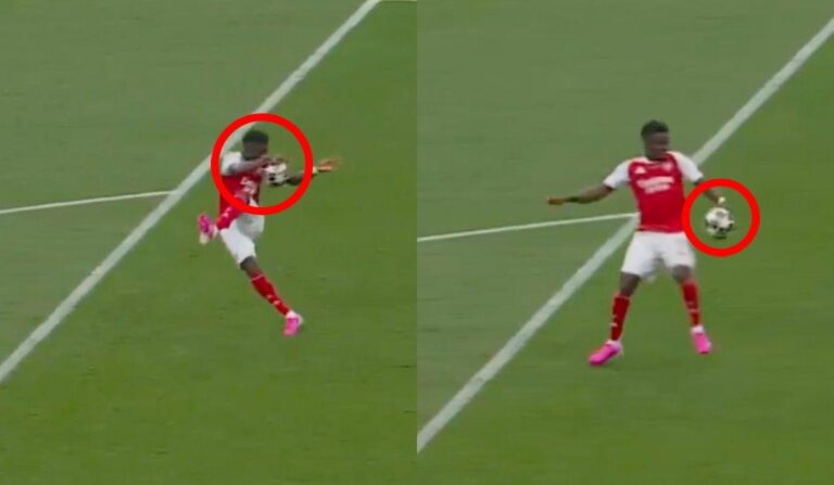 (VIDEO) Controversia en la Final de la Champions League: ¿Mano de Saka o jugada legal?