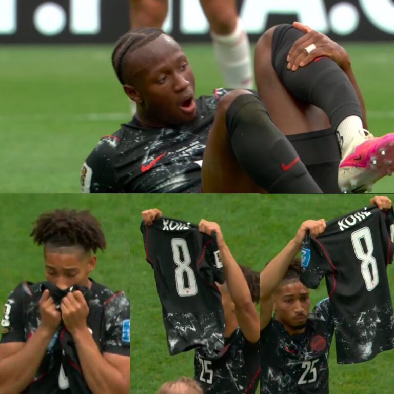 (VIDEO) EMOTIVA DEDICACIÓN: Saliba anotó un golazo y celebró con la camiseta de Koné
