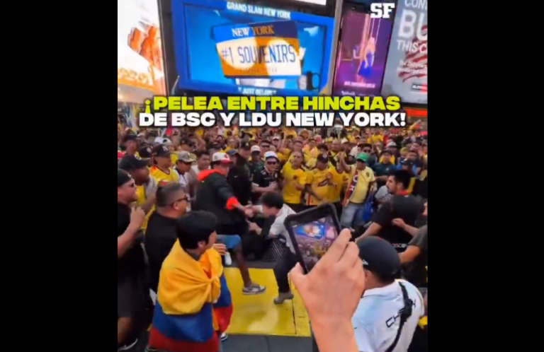 (VIDEO) LAMENTABLE: Hinchas de BSC y LDU se enfrentaron a golpes en Nueva York