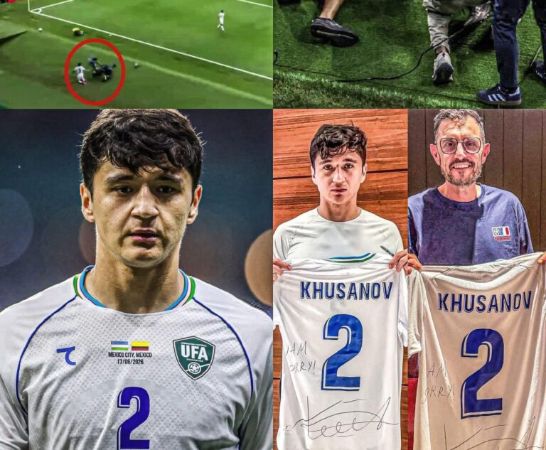 Khusanov regala su camiseta al camarógrafo tras el incidente