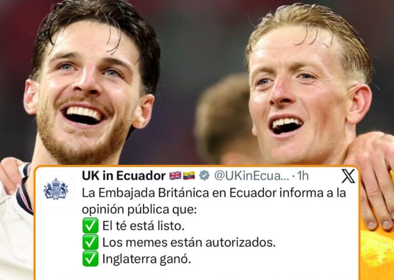 Embajada del Reino Unido y su guiño a Ecuador tras eliminar a México